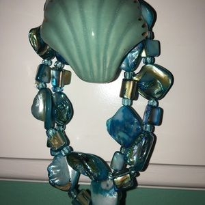 Two Identical Blue Stone Bracelets